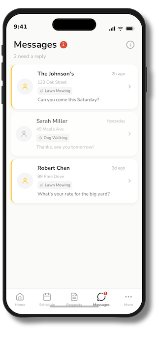Screen showing safe messaging for kids and customers